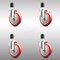 Service Caster 5 Inch 316SS Red Polyurethane Swivel 1-3/4 Inch Expanding Stem Caster Set SCC SCC-SS316EX20S514-PPUB-RED-134-4 - alternate 1